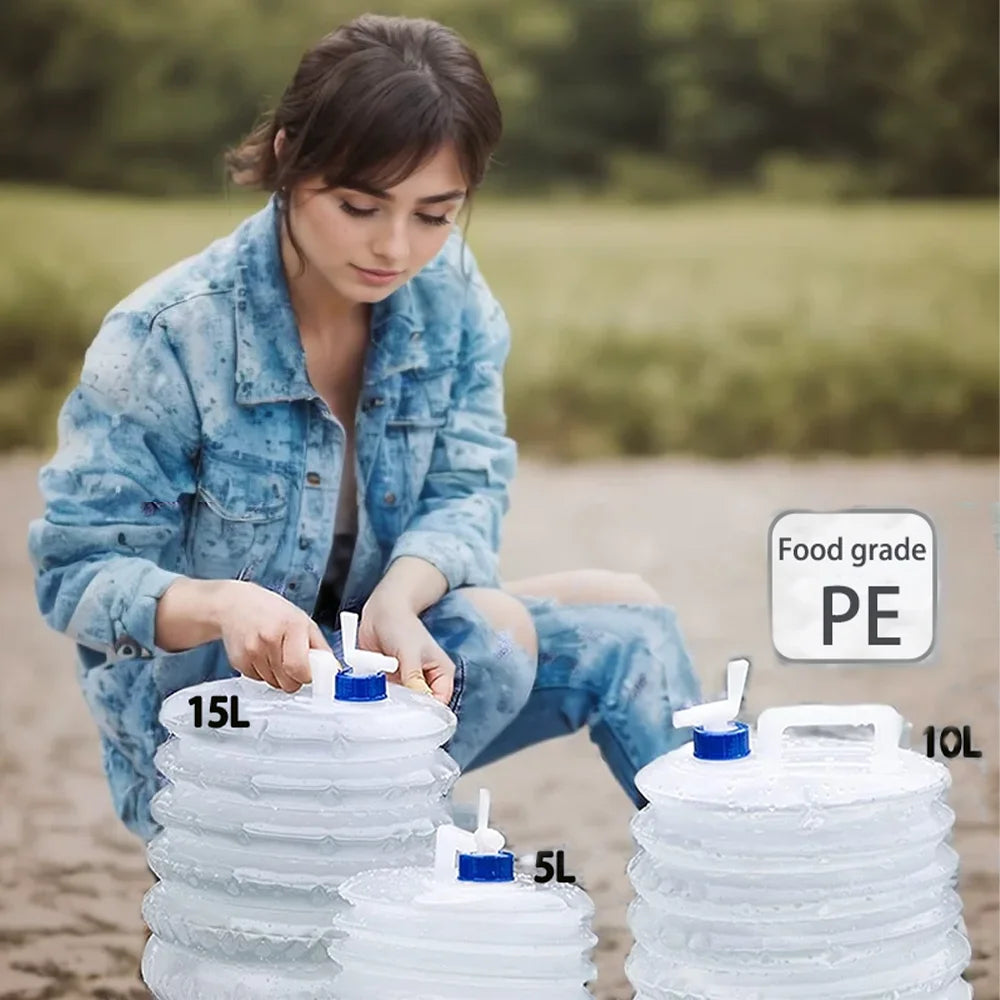 5/10/15L Portable Collapsible Bucket Emergency Water Storage Collapsible Tank Outdoor Camping Hiking Vehicle