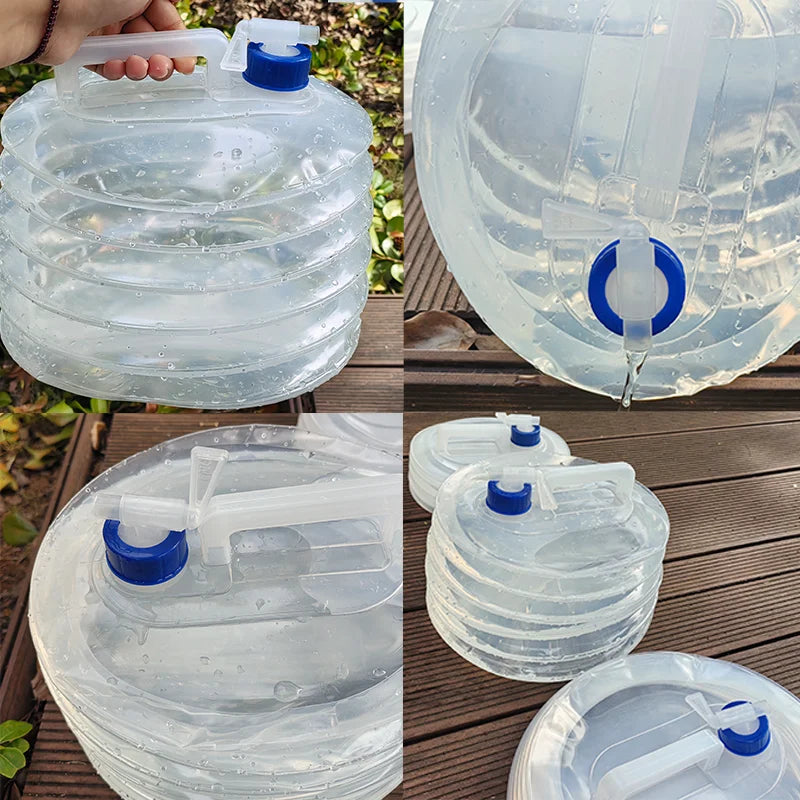 5/10/15L Portable Collapsible Bucket Emergency Water Storage Collapsible Tank Outdoor Camping Hiking Vehicle