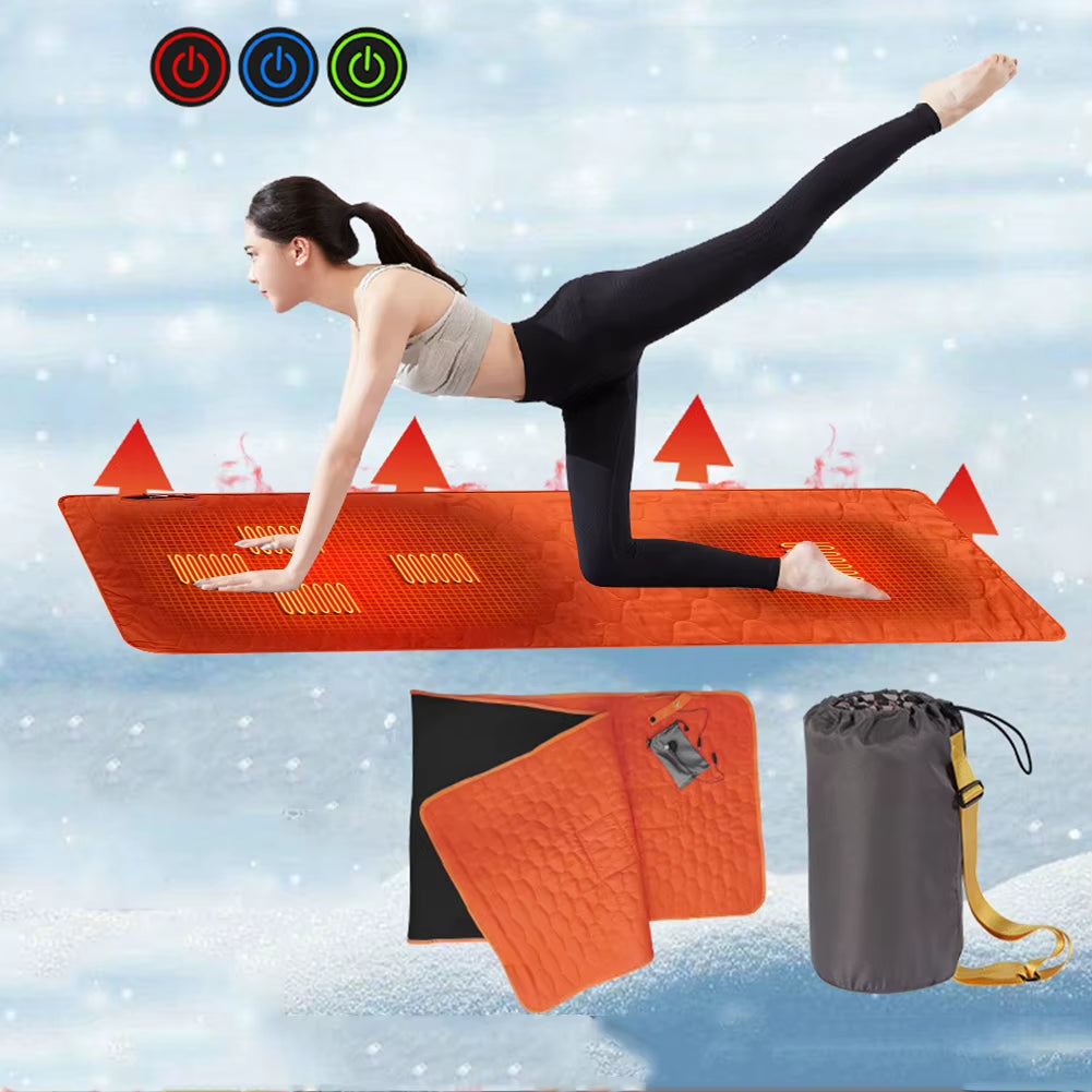 USB Heating Sleeping Mat Adjustable Temperature Camping Heated Sleeping Mattress Camping Warming Mattress for Camping Tent Mat