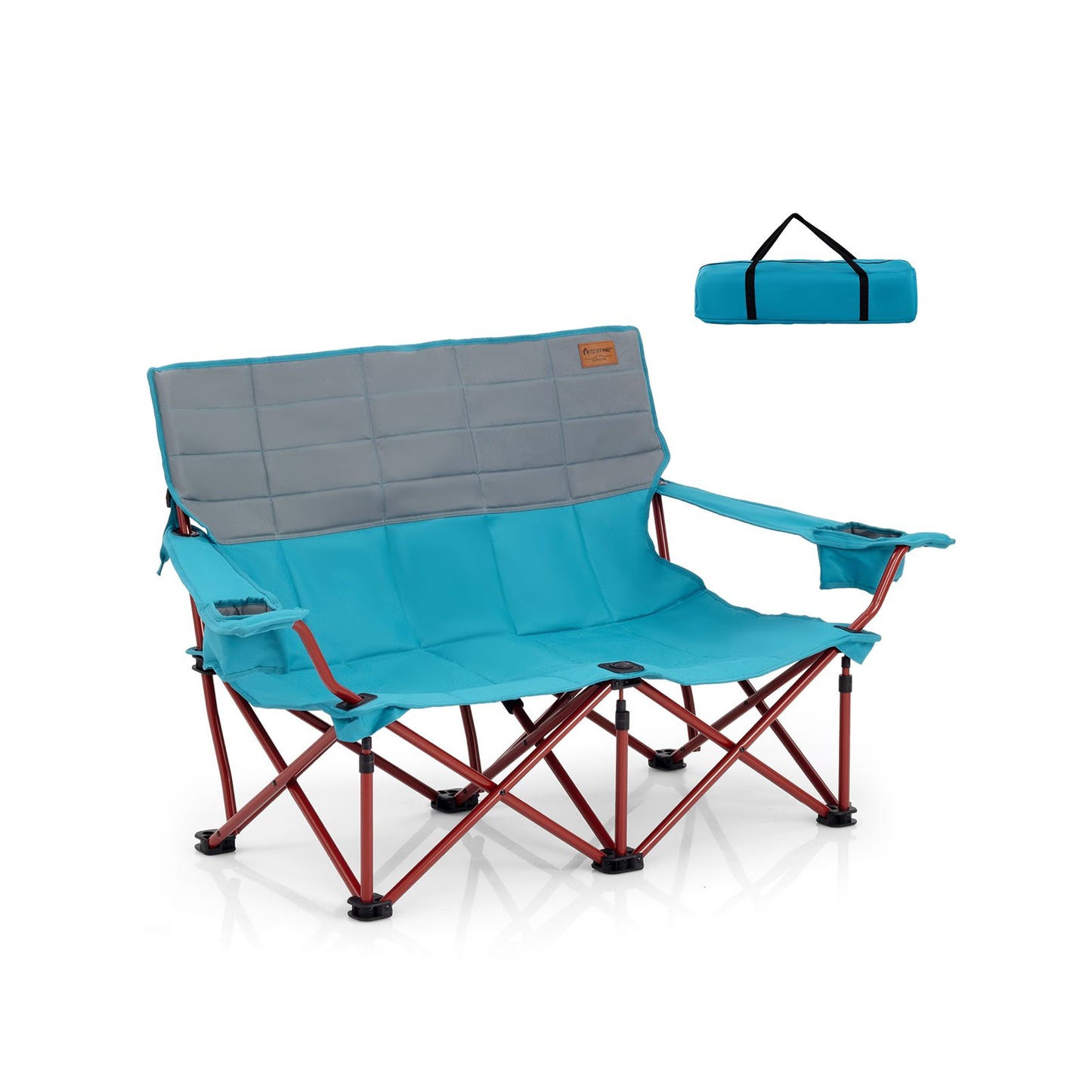 Oversized Camping Chair Folding Camping Couch with Cup Holders