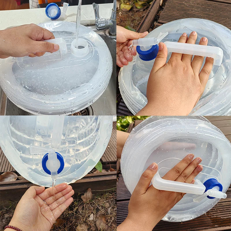 5/10/15L Portable Collapsible Bucket Emergency Water Storage Collapsible Tank Outdoor Camping Hiking Vehicle