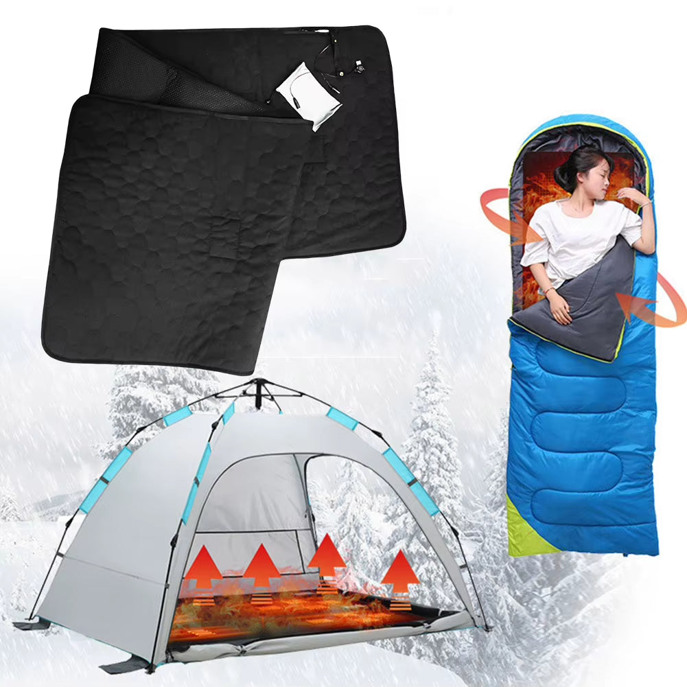 USB Heating Sleeping Mat Adjustable Temperature Camping Heated Sleeping Mattress Camping Warming Mattress for Camping Tent Mat