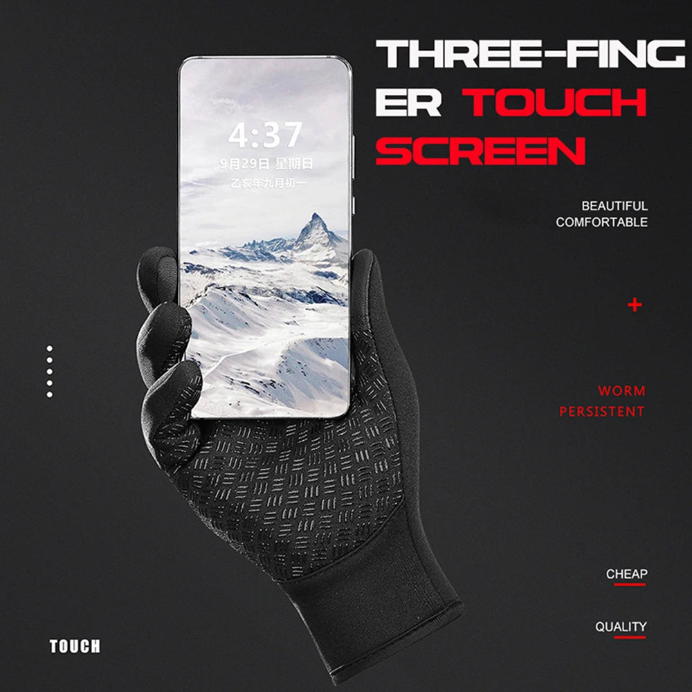 Hiking Gloves Full Finger Windproof Anti-Slip Waterproof Climbing Mount Bicycle Touch Screen Men Hiking Climbing Glove