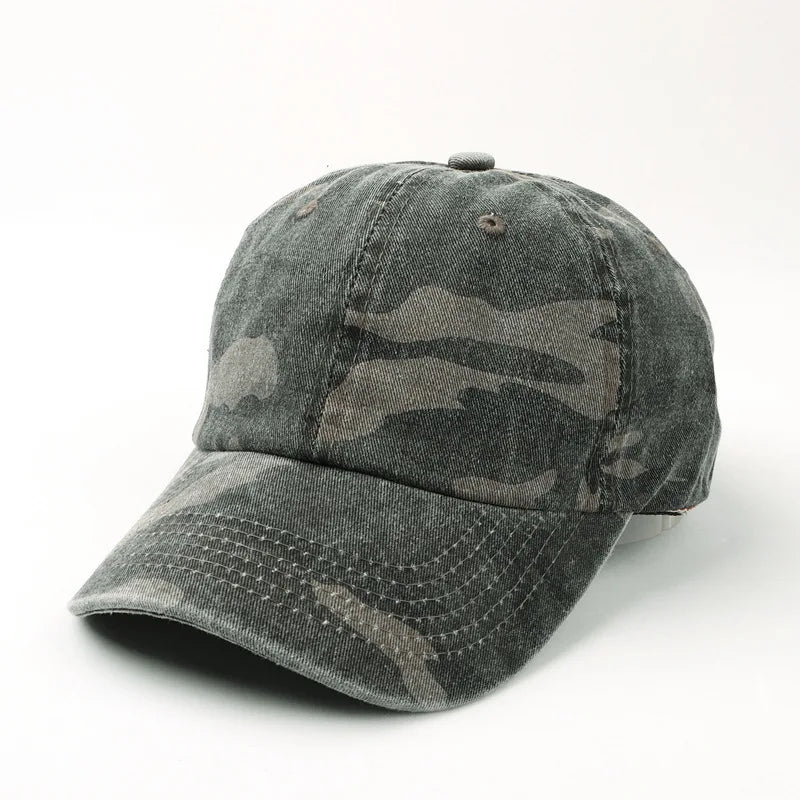 Unisex Hiking Camouflage Tactics Baseball Cap Leaves Jungle Hat Unstructured Cotton 6 Panel