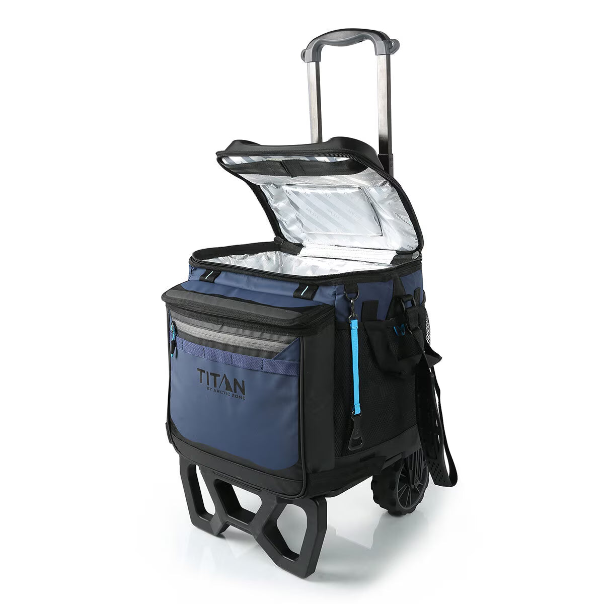 22.5 Litre (23.7 US Quart) 60 Can Cooler with All Terrain Cart in Navy
