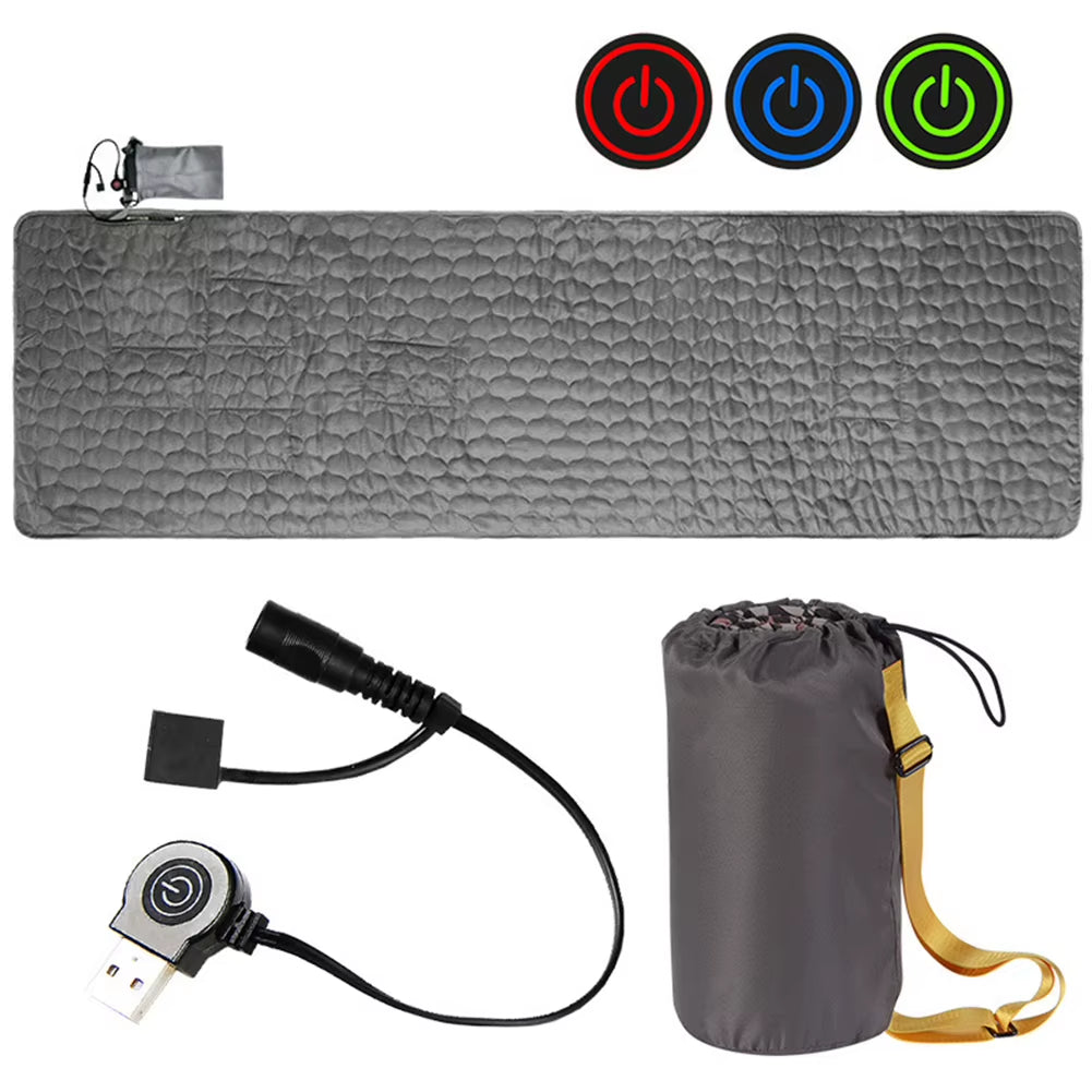 USB Heating Sleeping Mat Adjustable Temperature Camping Heated Sleeping Mattress Camping Warming Mattress for Camping Tent Mat