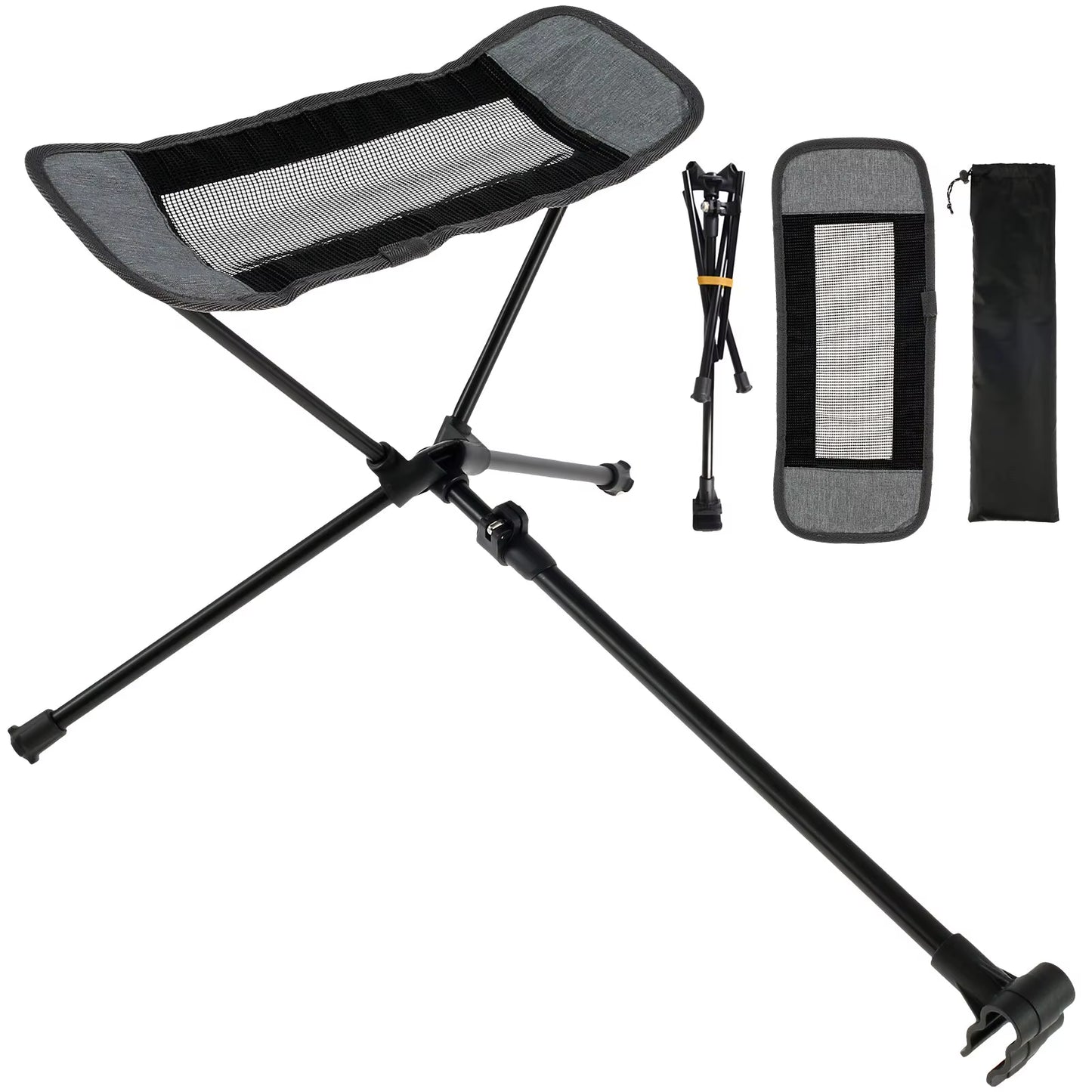 WESTTUNE Universal Camping Chair Foot Rest Folding Attachable Footrest Lightweight Footstool for Outdoor Fishing Beach Hiking