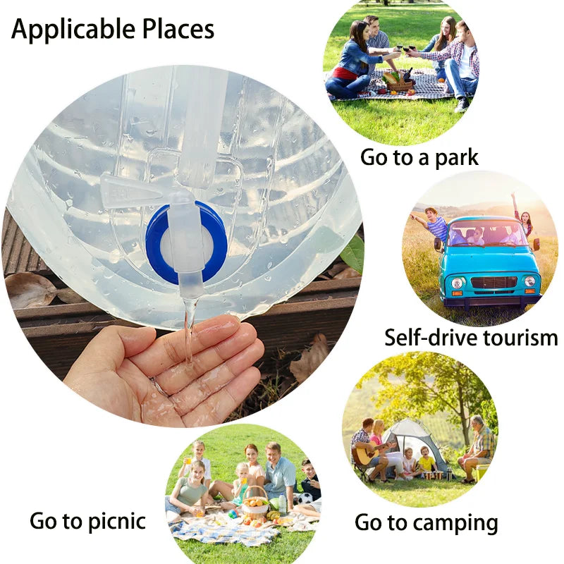 5/10/15L Portable Collapsible Bucket Emergency Water Storage Collapsible Tank Outdoor Camping Hiking Vehicle