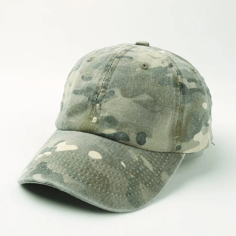 Unisex Hiking Camouflage Tactics Baseball Cap Leaves Jungle Hat Unstructured Cotton 6 Panel