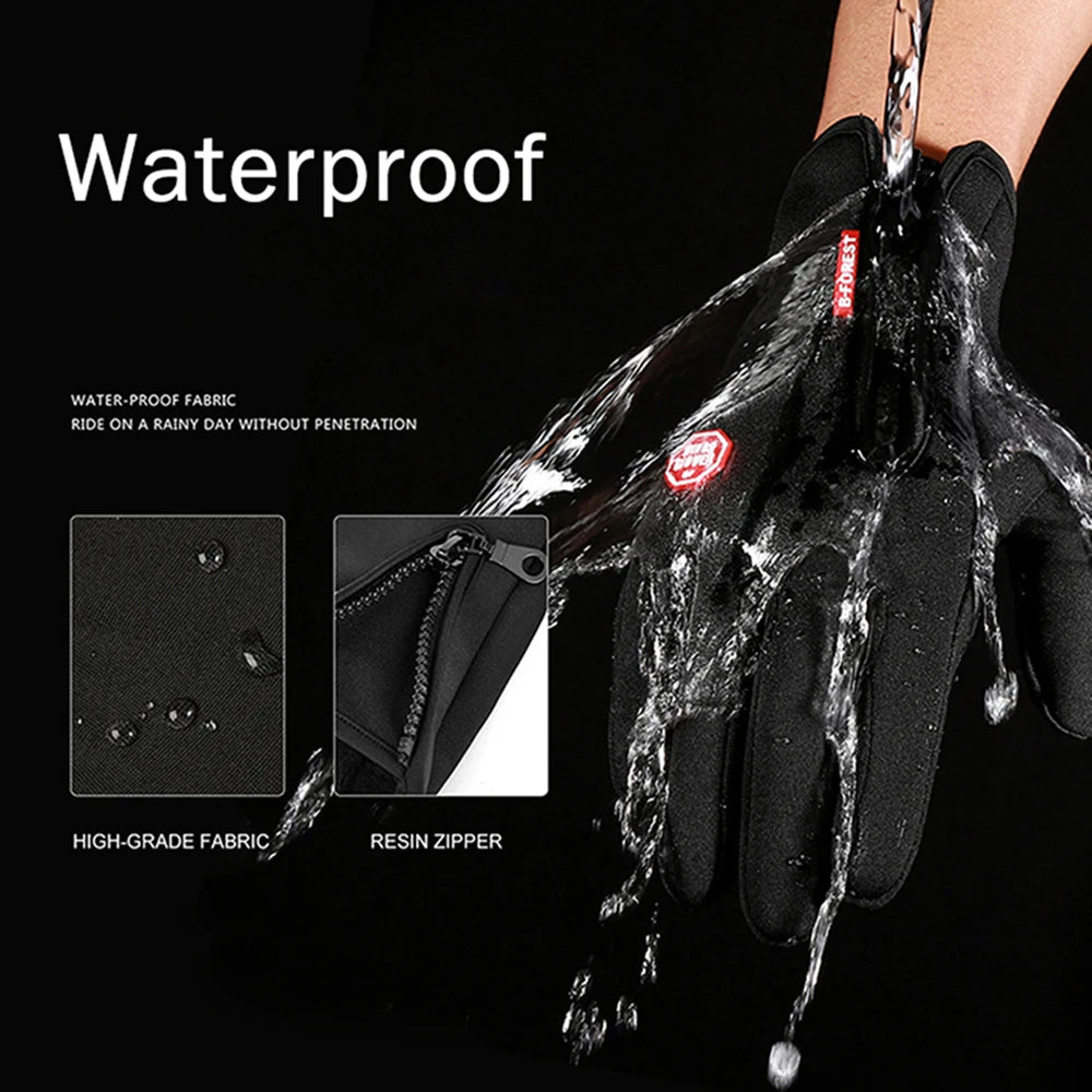 Hiking Gloves Full Finger Windproof Anti-Slip Waterproof Climbing Mount Bicycle Touch Screen Men Hiking Climbing Glove