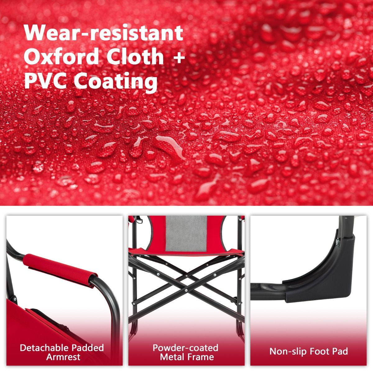 Folding Camping Chair with Side Table and Cooler Bag
