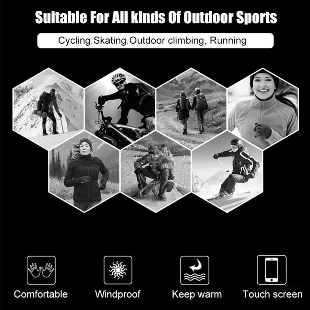 Hiking Gloves Full Finger Windproof Anti-Slip Waterproof Climbing Mount Bicycle Touch Screen Men Hiking Climbing Glove