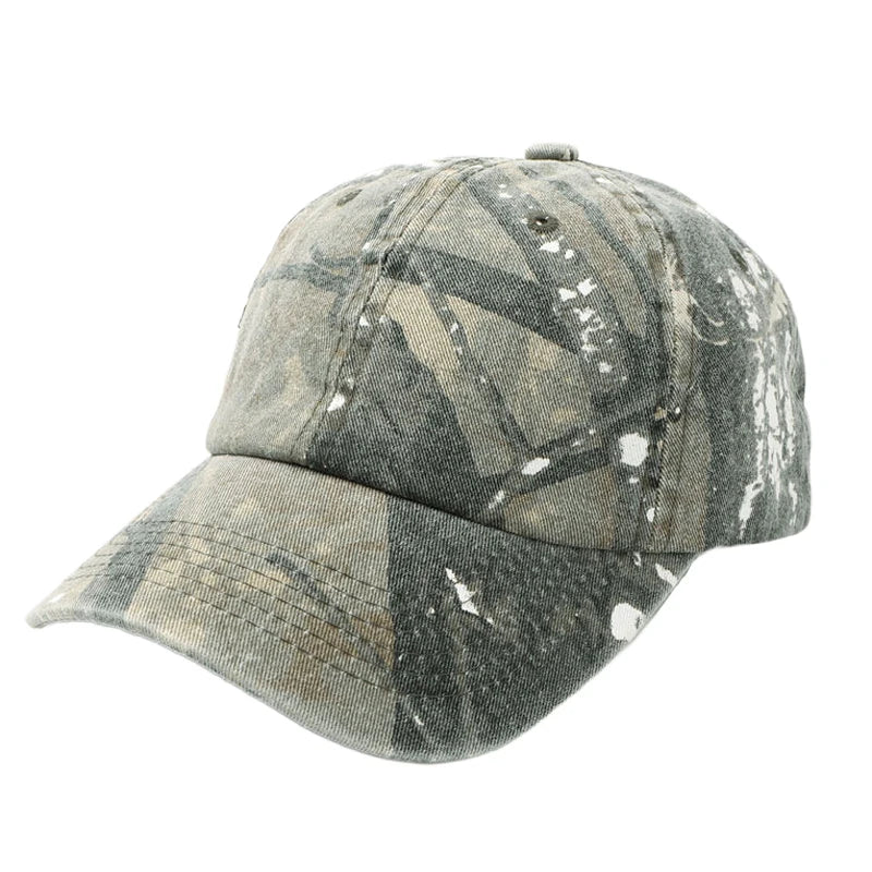 Unisex Hiking Camouflage Tactics Baseball Cap Leaves Jungle Hat Unstructured Cotton 6 Panel