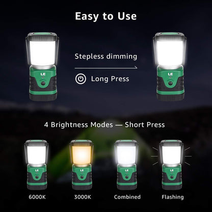 LE Rechargeable Camping Lantern, 1000 Lumen Camping Lights, 4 Modes Emergency