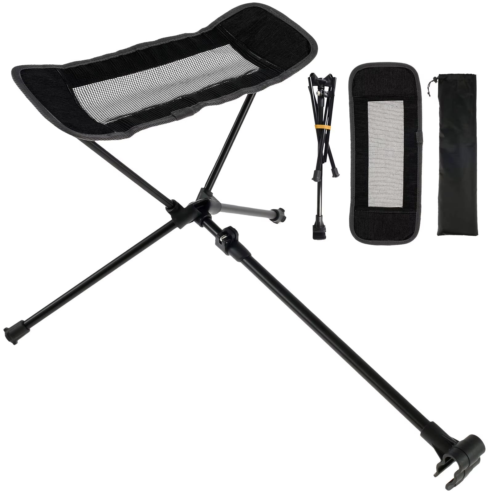 WESTTUNE Universal Camping Chair Foot Rest Folding Attachable Footrest Lightweight Footstool for Outdoor Fishing Beach Hiking