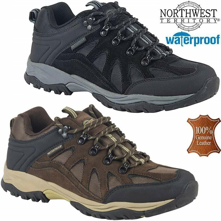 Mens NORTHWEST Leather Walking Hiking Waterproof Ankle Boots Trainers Shoes Size