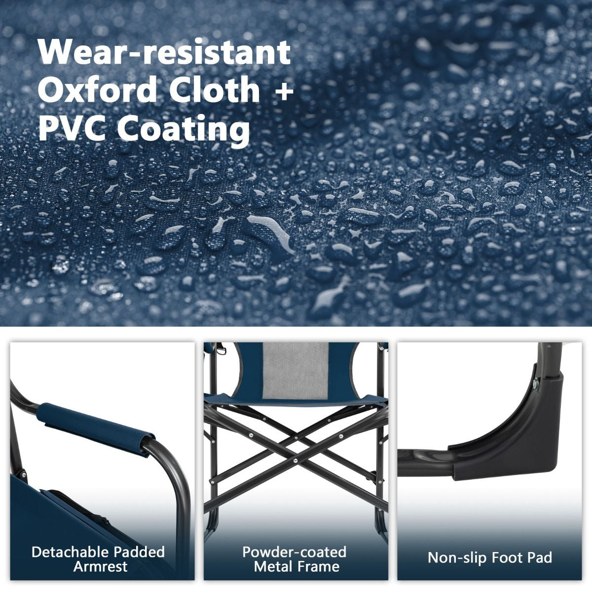 Folding Camping Chair with Side Table and Cooler Bag