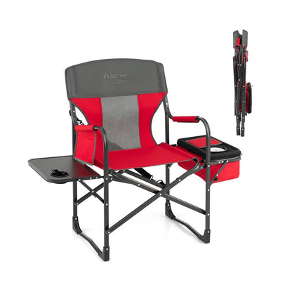 Folding Camping Chair with Side Table and Cooler Bag