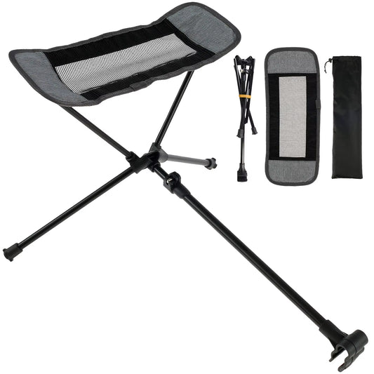 WESTTUNE Universal Camping Chair Foot Rest Folding Attachable Footrest Lightweight Footstool for Outdoor Fishing Beach Hiking
