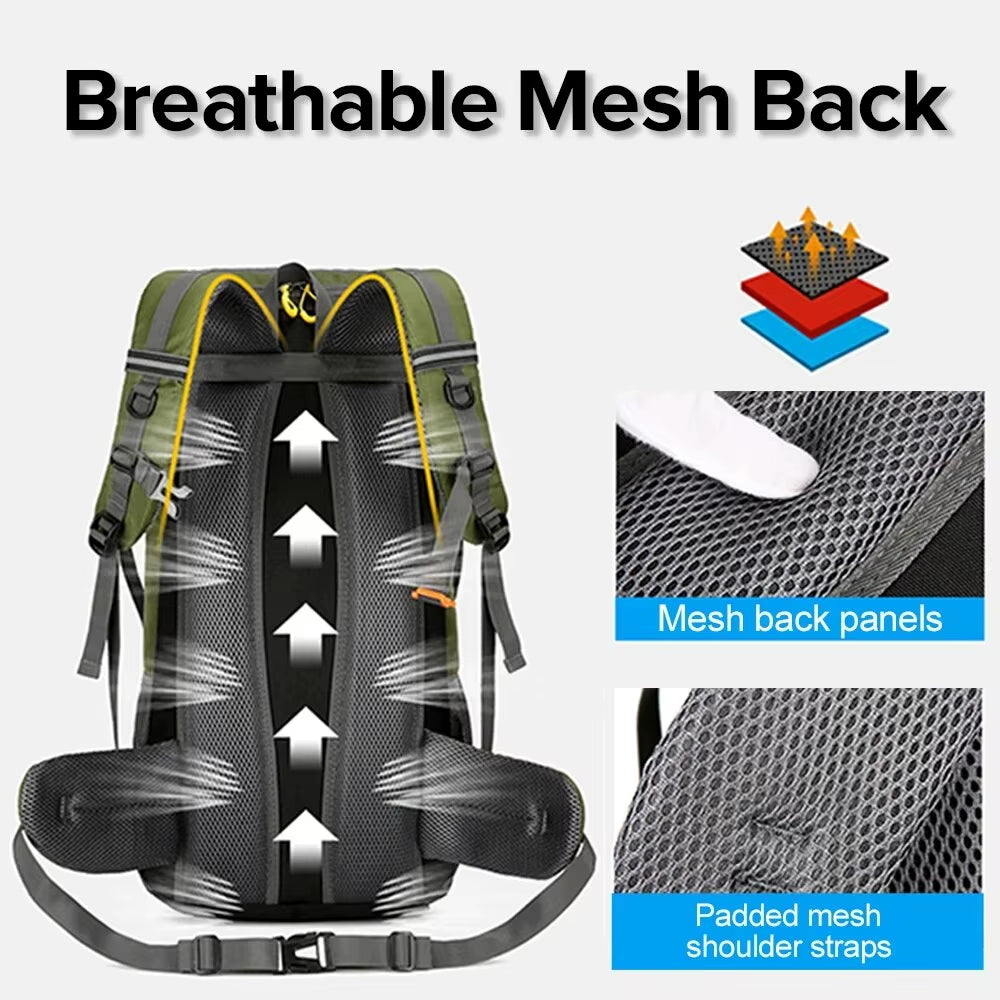 High Capacity Multifunctional Hiking Backpack Men Outdoor Sport Travel Backpack Bag Women 50L Hiking Climbing Fishing Backpack