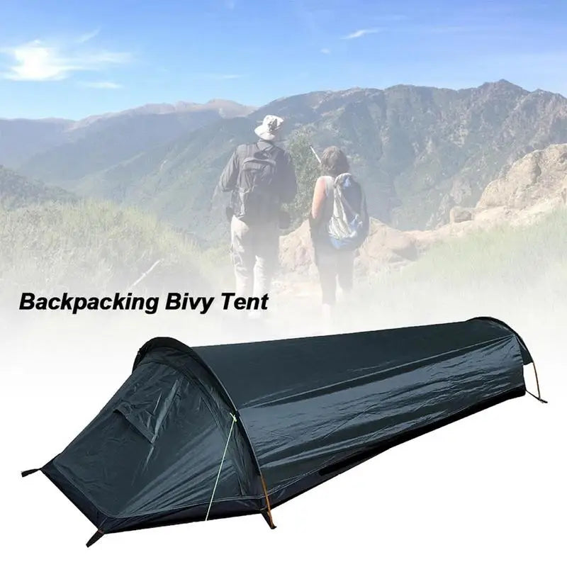Ultralight Outdoor Camping Tent 1 Person Backpacking Tent Water Resistant Sleeping Bag Cover Bivvy Sack for Outdoor Survival